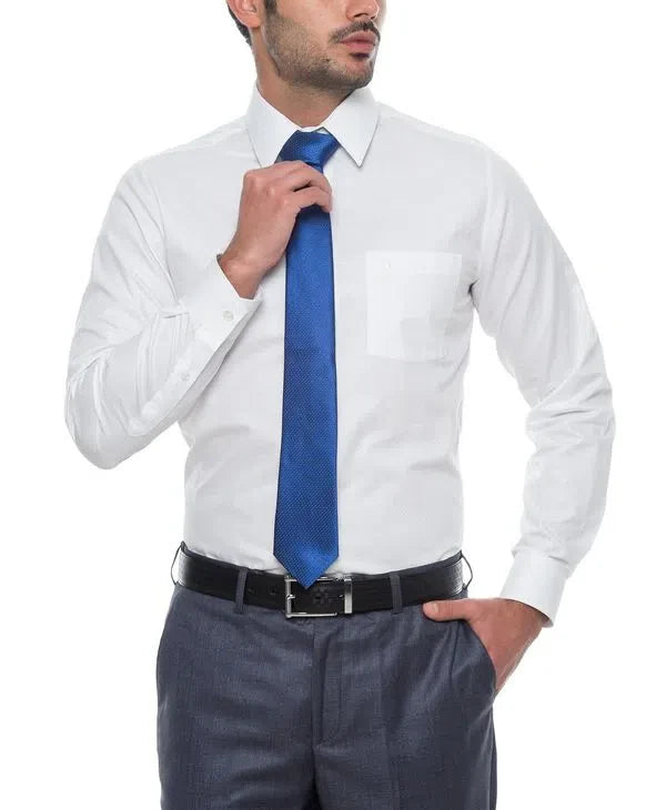 Camisa Corbata Blanca Dobby 100% Algodón