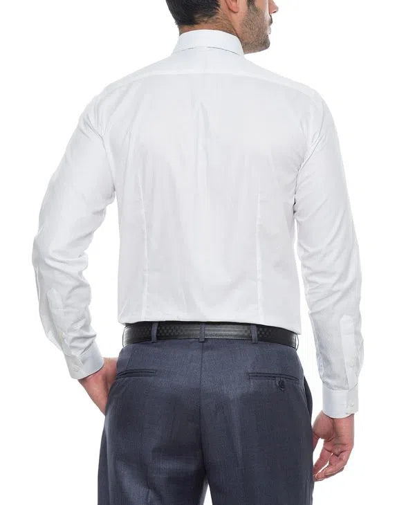 Camisa Corbata Blanca Dobby 100% Algodón