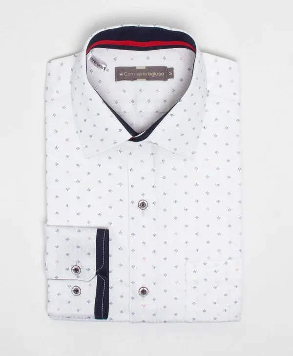 Camisa Sport Bentley Blanca Estampada