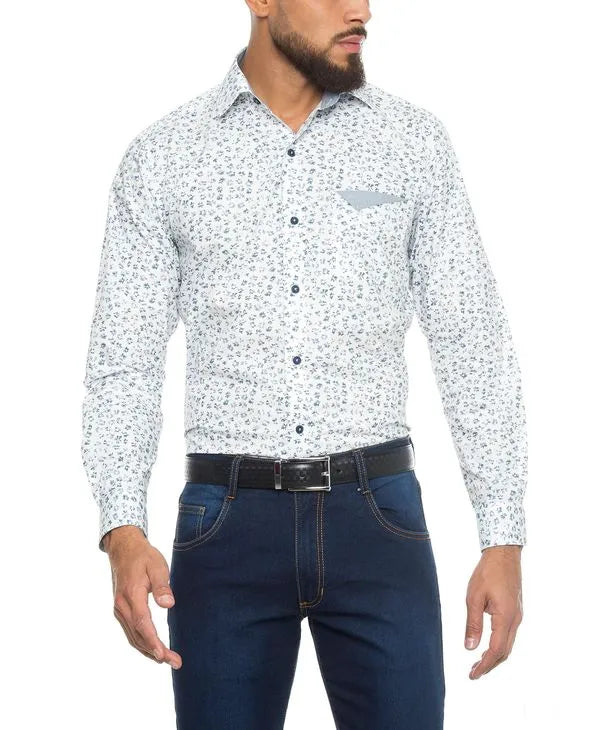 Camisa Sport Bridport Blanca Estampada