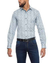 Camisa Casual Rivel Azul Estampada