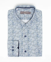 Camisa Casual Rivel Azul Estampada