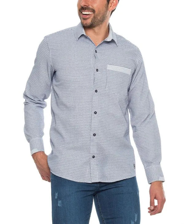 Camisa Sport Scolton Azul Estampada