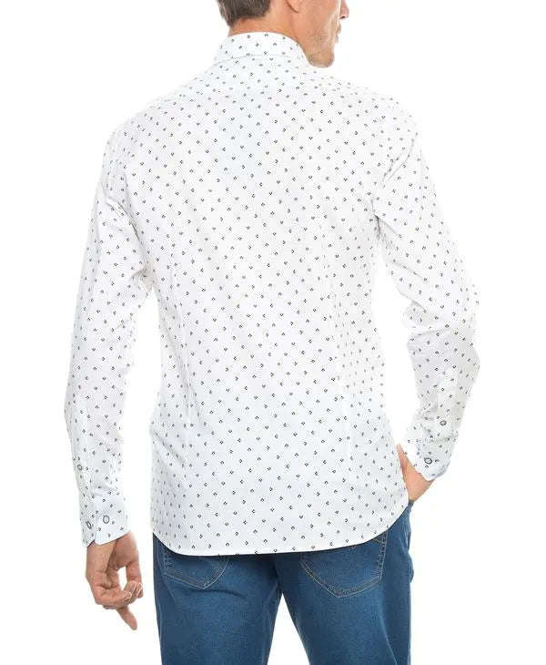 Camisa Sport Whidam Blanca Estampada