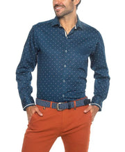 Camisa Sport Chester Estampada Azul