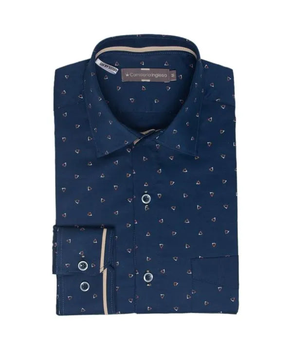 Camisa Sport Chester Estampada Azul