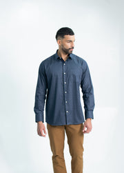 CAMISA CASUAL PRINT 100% BLUE WAVE